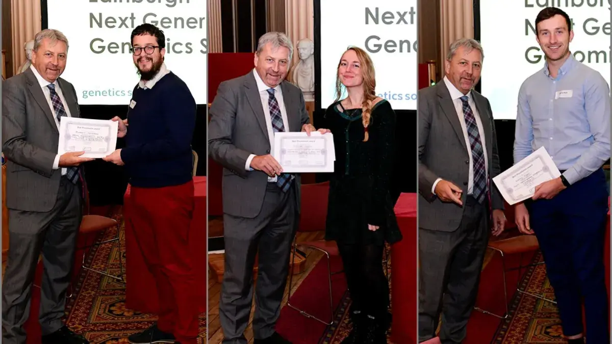 Professor Sir Peter Mathieson presents presentation prizes
