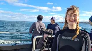 Holly Kerr on a boat