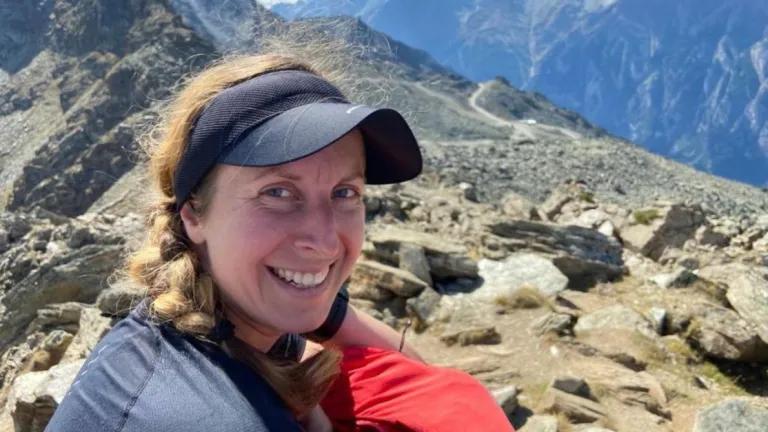 Dr Juliane Friedrich on a mountain