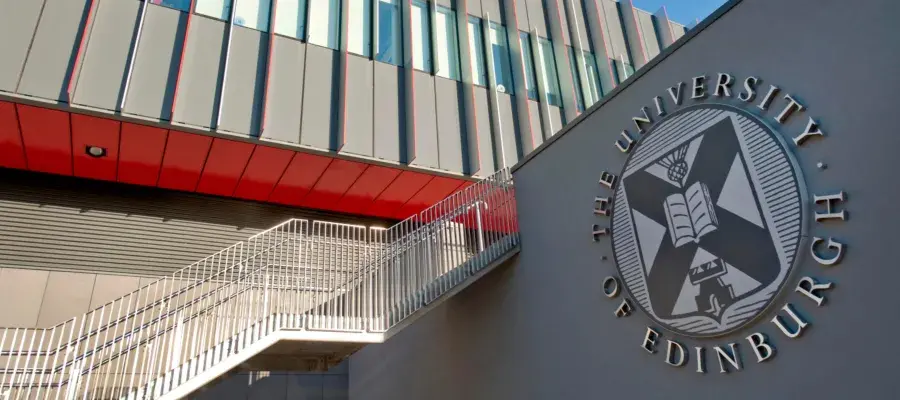 University logo outside the SCRM building