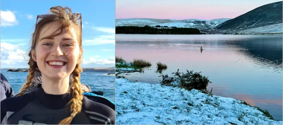 Holly Kerr portrait and swimming in a lake