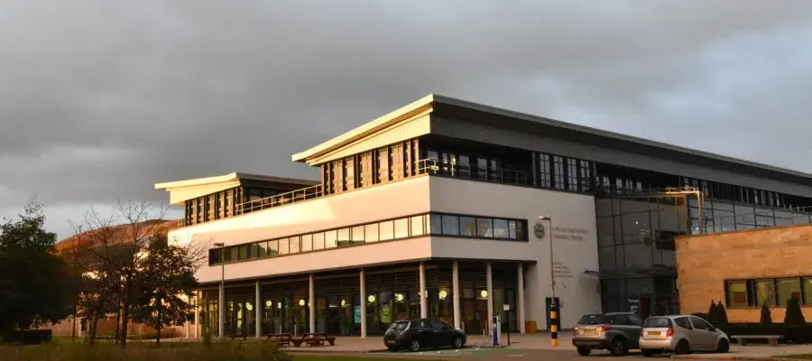 Vet school at sunset