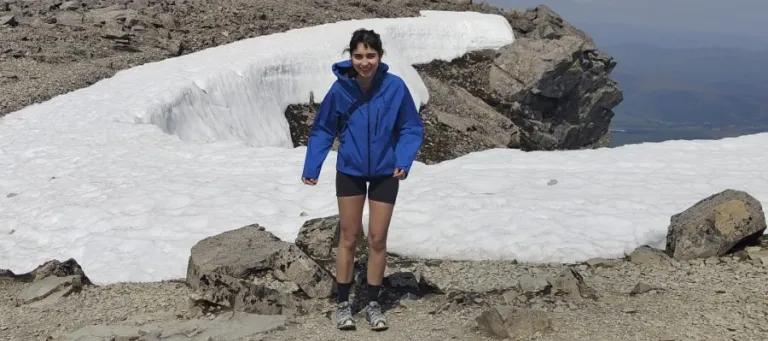 Poppy Grimes after climbing Ben Nevis