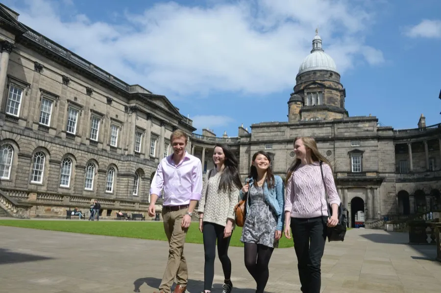 Students in Old College Quad